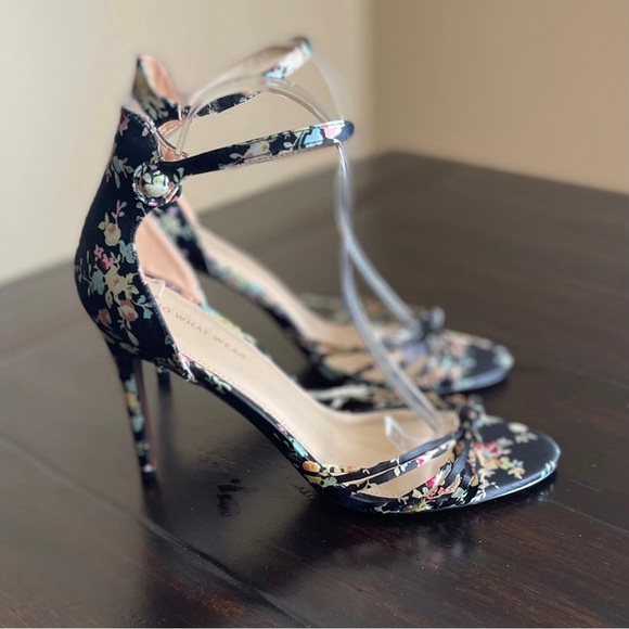 Who What Wear Floral Satin Stiletto Heels - Picture 4 of 9
